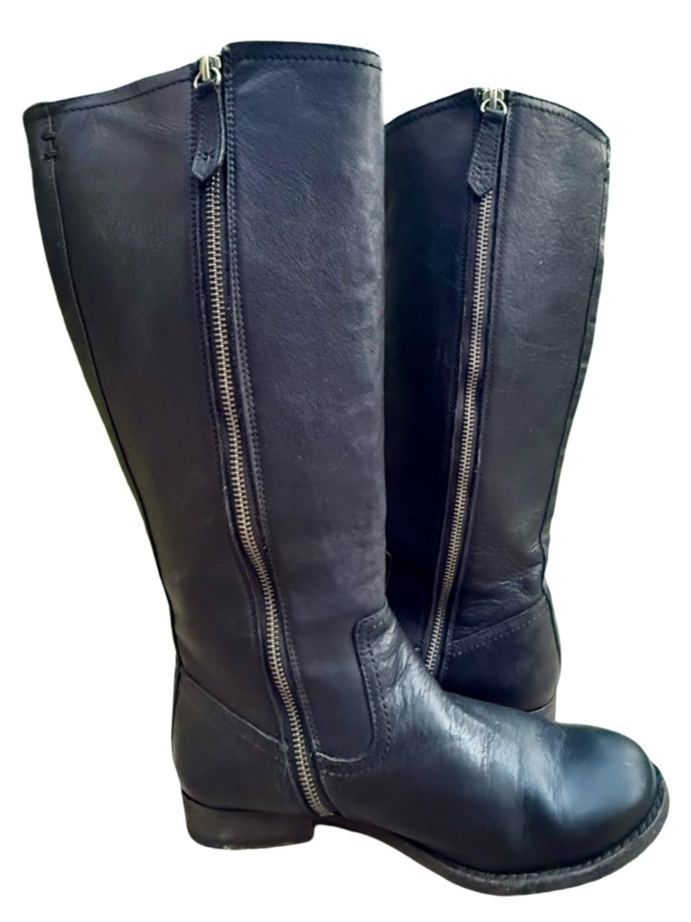 Frye Black Leather Riding Boots Size 7M Classic Tall Pull-On Boots